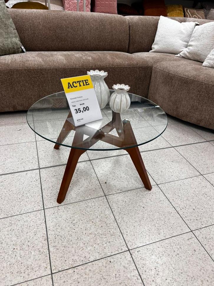 Salontafel Vivienne, Huis en Inrichting, Tafels | Salontafels, Nieuw, Minder dan 50 cm, 50 tot 100 cm, 50 tot 100 cm, Rond, Glas
