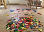 Veel houten kleurige mozaiek vormen, Ophalen of Verzenden, Gebruikt, Puzzelen