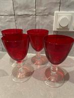 Vintage rode wijnglazen, Ophalen of Verzenden