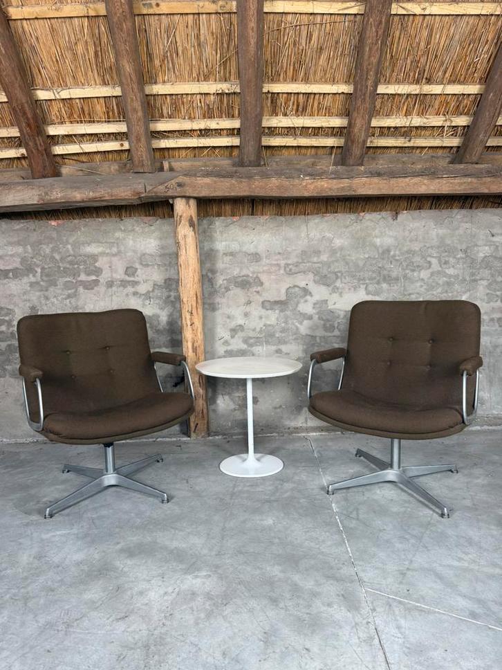 2 vintage Artifort Channel draaibare design fauteuils, Huis en Inrichting, Fauteuils, Zo goed als nieuw, Stof, 50 tot 75 cm, Minder dan 75 cm