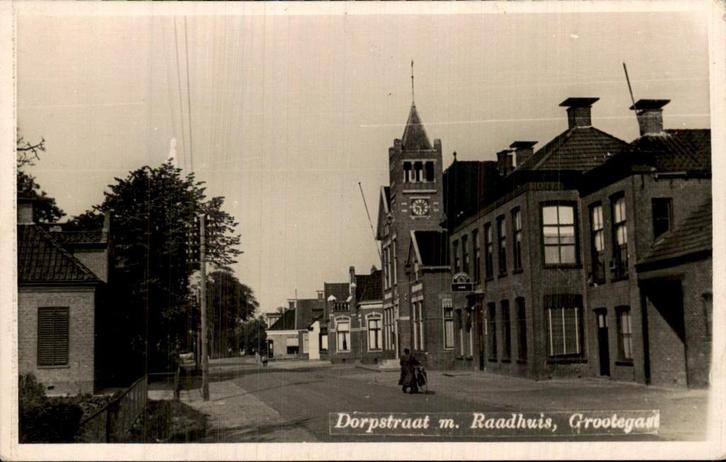 Grootegast - Dorpstraat, Verzamelen, Ansichtkaarten | Nederland, Ongelopen, Groningen, Voor 1920, Ophalen of Verzenden