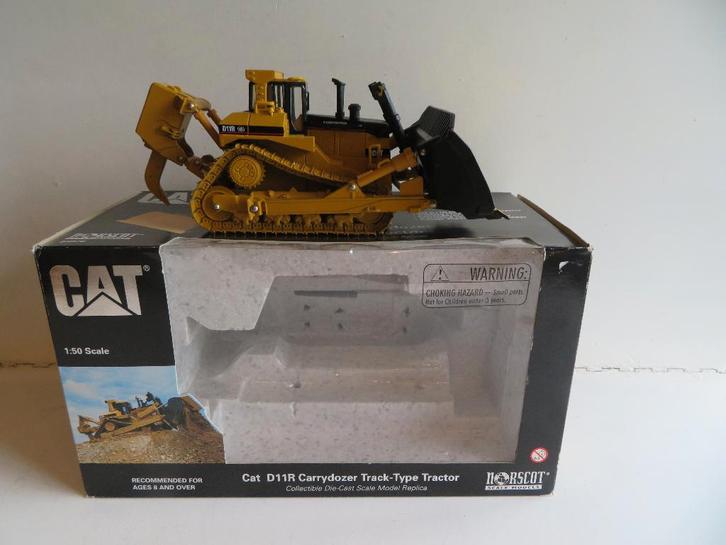 Norscot 55070 Cat D11R Carrydozer 1:50 Stalen rupsen +doos, Hobby en Vrije tijd, Modelauto's | 1:50, Zo goed als nieuw, Hijskraan, Tractor of Landbouw