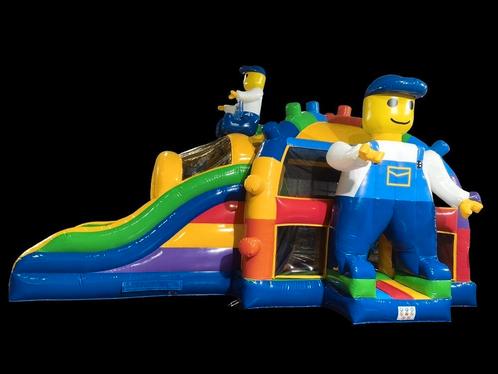 Te koop mooi nieuw springkussen bouwblokken 5,5 x 8,4 meter, Hobby en Vrije tijd, Feestartikelen | Verhuur, Nieuw, Verjaardag