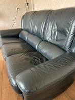 Gratis afhalen leren bankstel donkerblauw, Huis en Inrichting, Banken | Sofa's en Chaises Longues, Ophalen, Gebruikt, Klassiek/landelijk