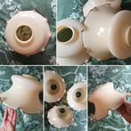 Set met 3 -Vintage Lampenkap Crème met Bruine Rand, Huis en Inrichting, Lampen | Lampenkappen, Ophalen, Crème, Zo goed als nieuw