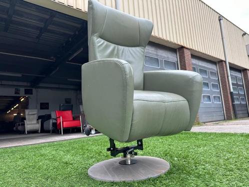 Sta-op stoel PROMINENT Sorisso fauteuil mint groen leer, Huis en Inrichting, Stoelen, Zo goed als nieuw, Eén, Hout, Leer, Metaal