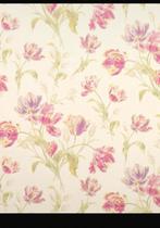 1 rol Laura Ashley behang Cyclamen, Huis en Inrichting, Ophalen of Verzenden, Minder dan 10 m², Bloemendessin