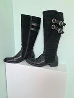 Hoge zwart leren laarzen maat 39, Hoge laarzen, Zwart, Ophalen of Verzenden, Zo goed als nieuw