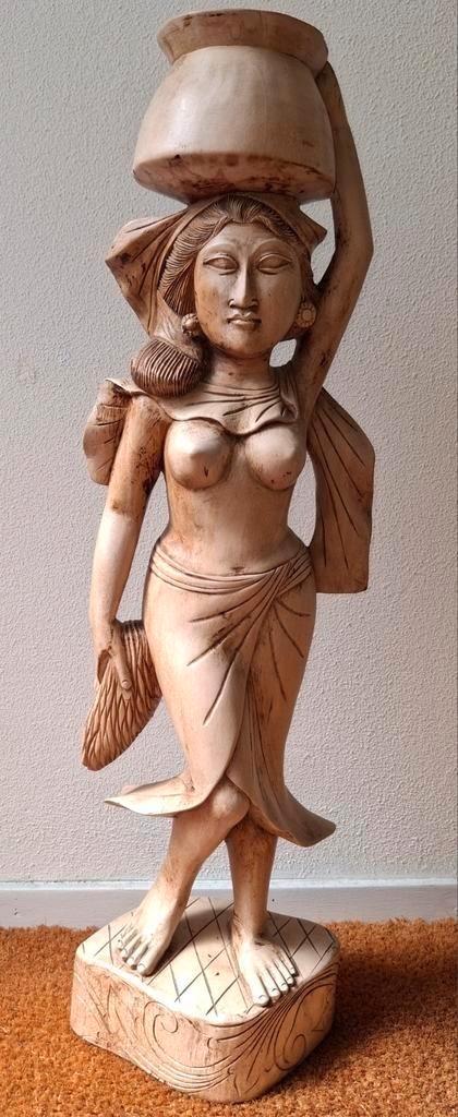 Indonesisch Houten Beeld - Vakhandwerk, Antiek en Kunst, Kunst | Beelden en Houtsnijwerken, Ophalen of Verzenden