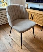 4x wit/grijze boucle teddy eetkamerstoelen, Huis en Inrichting, Stoelen, Ophalen of Verzenden, Zo goed als nieuw, Wit, Vier