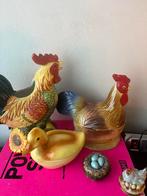 Michel Caugant vintage Haan en Eendenkuiken, Overige materialen, Gebruikt, Bruin, Verzenden