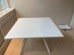 Witte houten eettafel/spreektafel - 120x120, Huis en Inrichting, Tafels | Eettafels, Ophalen, Vierkant, Zo goed als nieuw, Vijf personen of meer