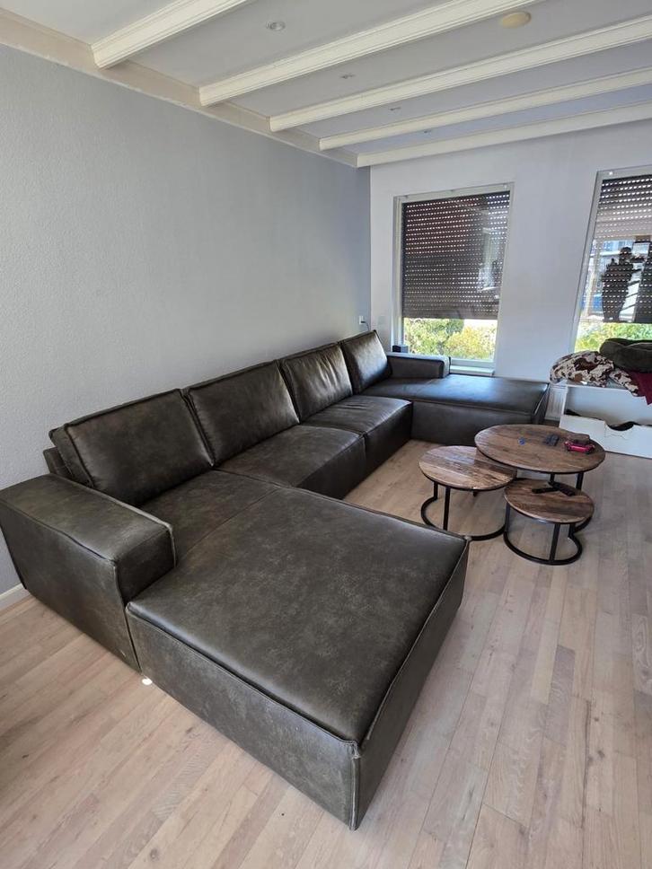 Nieuwe Phantom U-hoekbank – Longchair XL - sterk microleder, Huis en Inrichting, Banken | Bankstellen, Nieuw, Hoekbank, Vierpersoons of meer