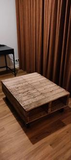 Industriële salontafel (pallet) met wieltjes met remmen, Huis en Inrichting, Tafels | Salontafels, 50 tot 100 cm, Minder dan 50 cm