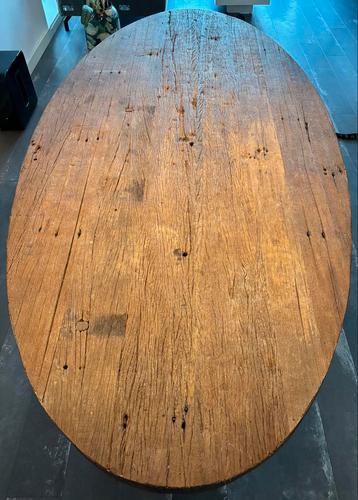 Ovale houten eettafelblad 220 cm, B 100 cm beschikbaar voor biedingen
