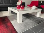 Witte Salontafel 100x100cm (Luxury van Goossens), Ophalen, 100 tot 150 cm, Glas, Vierkant