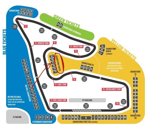 Formula 1 - GP Austria 2025 / 4 Tickets / Grandstand Center, Tickets en Kaartjes, Sport | Overige, Drie personen of meer, Juni