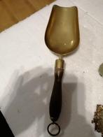 Antieke messing grutters schep met houten handvat, 45cm, Ophalen of Verzenden, Koper
