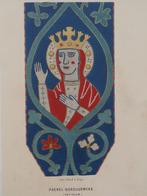 Lithos zes middeleeuwse zijden borduur weefsels 9-14e eeuw, Antiek en Kunst, Kunst | Litho's en Zeefdrukken, Verzenden