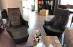 2x Sitting Vision Leren Fauteuil + Voetenbank, Ophalen, Gebruikt, Minder dan 75 cm, Leer
