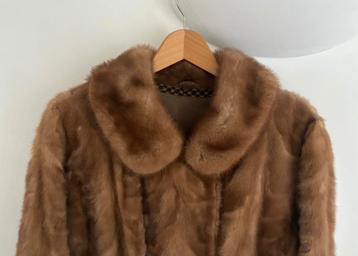 Vintage beige bruine bontjas, prachtige mantel bont, maat M beschikbaar voor biedingen