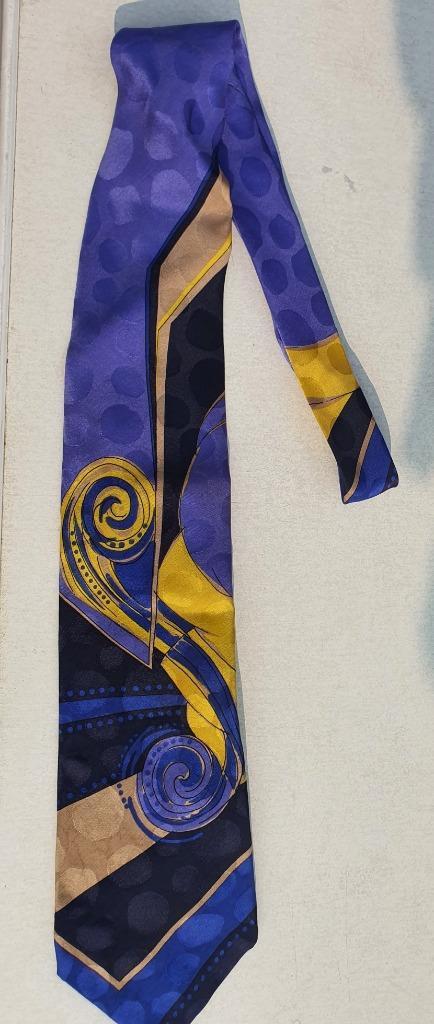 Vintage Retro Blauwe Stropdas  Gianni Versace - 100% Zijde, Kleding | Heren, Stropdassen, Blauw, Ophalen of Verzenden