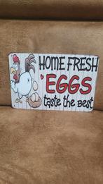 Wandbord tuin eierenverkoop kippen, Nieuw, Ophalen of Verzenden