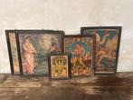 Oude Indiase Prenten Schilderijtjes - Set van 5 stuks, Ophalen