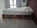 Pallet bed 180x200, 4 hele, 4 halve pallets, Ophalen, Gebruikt, Tweepersoons, 180 cm