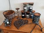 Verschillende gietijzer decoraties en WoodWick kaarsen., Ophalen of Verzenden