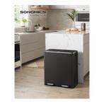 SONGMICS Vuilnisbak 60 liter (2 x, Overige materialen, Met pedaal, PrullebakkenEnzo, 50 tot 75 cm