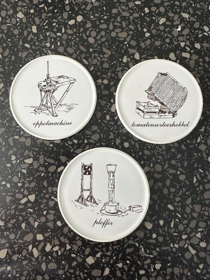 Brinkman tegeltjes / onderzetters Westland oppotmachine e.a., Verzamelen, Merken en Reclamevoorwerpen, Gebruikt, Gebruiksvoorwerp