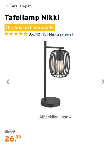Gamma tafellamp Nikki (2 stuks) beschikbaar voor biedingen