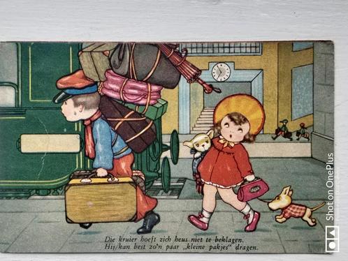 Kaart 1939 Kruier en rijmpje , zie foto's . prijs € 0,50, Verzamelen, Ansichtkaarten | Themakaarten, 1920 tot 1940, Kinderen, Verzenden
