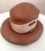 Donkerbruine hoed met beige rand, Kleding | Dames, Hoeden en Petten, 56 of 57 cm (M, 7 of 7⅛ inch), Hoed, Ophalen of Verzenden