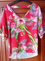 Zomers rood blousje met bloemdesign., Kleding | Dames, Blouses en Tunieken, Ophalen of Verzenden, Zo goed als nieuw, Maat 36 (S)