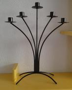 5 arm kandelaar antraciet metaal, Ophalen, 25 tot 50 cm, Zo goed als nieuw, Metaal
