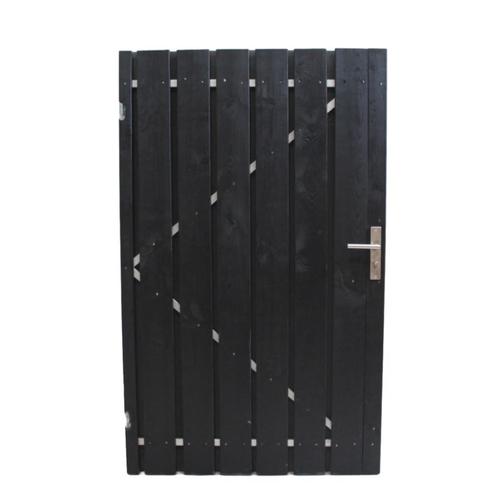 Zwart gespoten tuindeuren en schuttingdeuren, Tuin en Terras, Tuinpoorten, Nieuw, Draaipoort, Hout, 150 tot 200 cm, Minder dan 100 cm