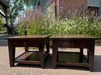 2 leuke teakhouten salontafels, Ophalen, Gebruikt, 50 tot 100 cm, 50 tot 75 cm