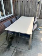 Tuintafel met stoelen, Ophalen, Gebruikt, Rechthoekig, Aluminium