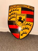 Prachtige grote emaille logo plaat van porsche, Ophalen of Verzenden, Zo goed als nieuw, Reclamebord