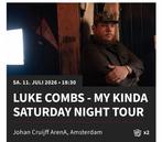 Luke Combs 2x Tickets 11.07.2026 Amsterdam, Tickets en Kaartjes, Twee personen, Juli