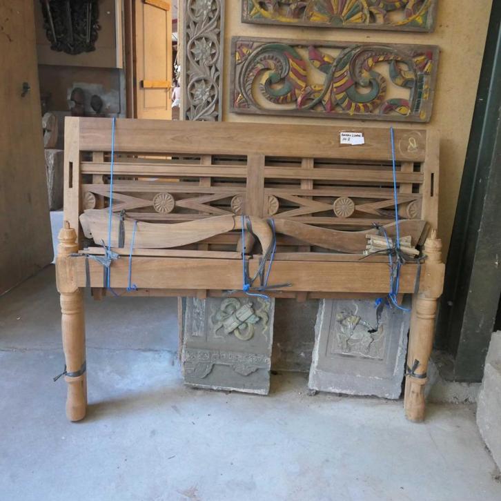 2-persoons stationsbank RQ29 tuinbank teak tuin terras bank, Antiek en Kunst, Antiek | Meubels | Stoelen en Banken, Ophalen of Verzenden