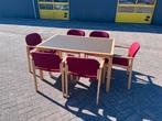 Prachtige vintage Deense eettafel + 6 stoelen Farstrup, Ophalen, Gebruikt, 100 tot 150 cm, Vintage