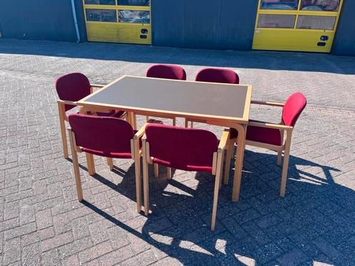 Prachtige vintage Deense eettafel + 6 stoelen Farstrup, Huis en Inrichting, Tafels | Eettafels, Gebruikt, 50 tot 100 cm, 100 tot 150 cm