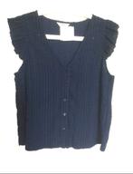 Blauwe tricot top Object maat 42/44, Ophalen of Verzenden, Zo goed als nieuw, Maat 42/44 (L), Blauw