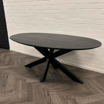 Deens Ovale Mangohouten Zwarte Eettafel Matrix 200cm beschikbaar voor biedingen