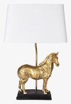 Tafellamp Paard goud met lichte kap. 55 cm, Huis en Inrichting, Lampen | Tafellampen, Ophalen of Verzenden, Nieuw, 50 tot 75 cm