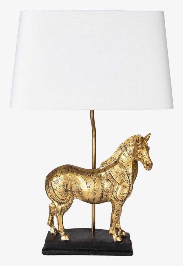 Tafellamp Paard goud met lichte kap. 55 cm, Huis en Inrichting, Lampen | Tafellampen, Nieuw, 50 tot 75 cm, Ophalen of Verzenden
