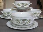 4 Villeroy en Boch Trianon Soepkommen met Schotel, Gebruikt, Keramiek, Ophalen of Verzenden, Kom(men)